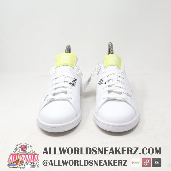 adidas Stan Smith PrimeGreen Vegan Tennis Sneaker White Yellow GV7665 Bl… - Picture 4 of 16